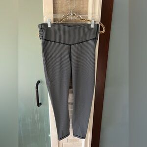 GAP Black and White Striped Active Leggings